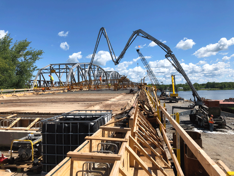 Bridge deck concrete pour, view 2